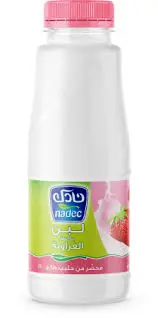 لبن فراولة كامل الدسم نادك 340 مل . 