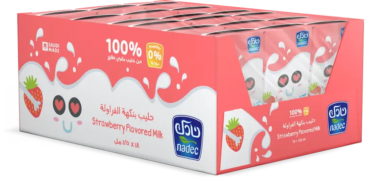 حليب الفراولة باالحيب نادك 125مل18حبة