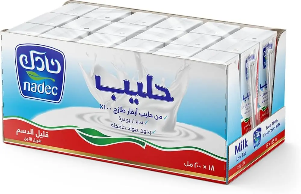 حليب قليل الدسم نادك200مل18حبة