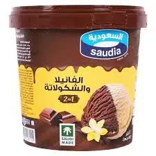 ايس كريم 2في1 فانيلا شوكولاتة السعودية 1لتر