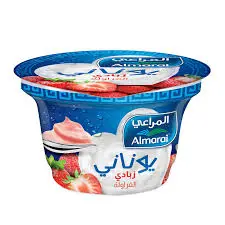 زبادي يوناني بالفرولة المراعي 150 جرام  . 