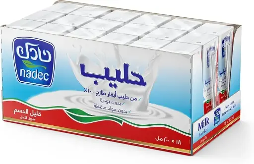 حليب قليل الدسم نادك200مل18حبة